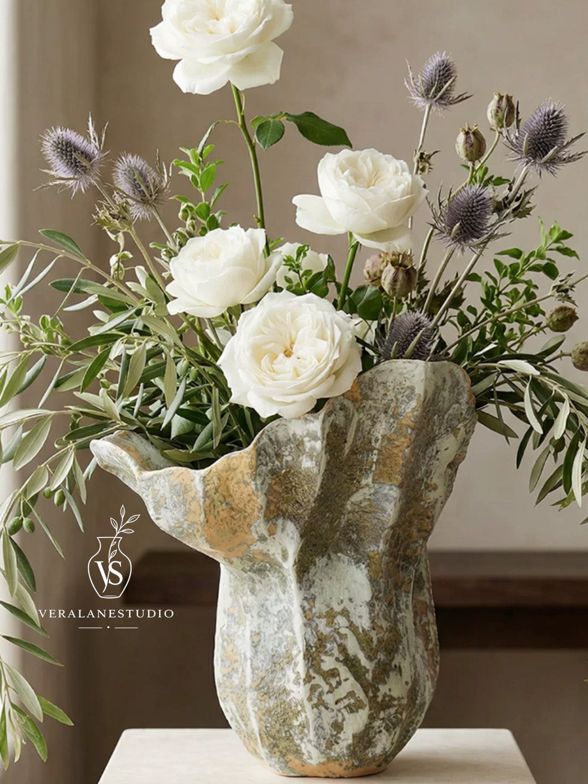 Open Form Minimal Ceramic Bloom Vase