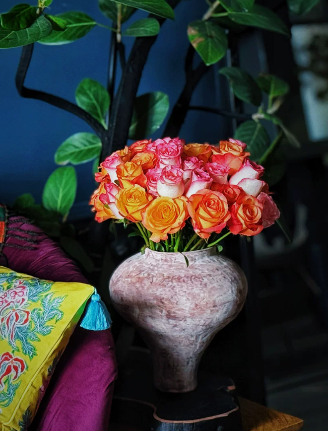 Velvet Powder Wabi Ceramic Vase